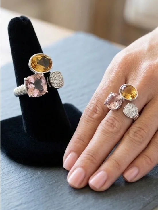 One New Statement Ring – Stainless Steel 14/18k plated Adjustable - Picture 5 of 8